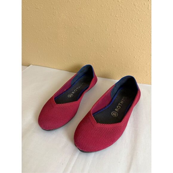 Rothy's The Flat Shoes Round Toe Red  Upper  Womens Size 6.5 - Picture 3 of 11